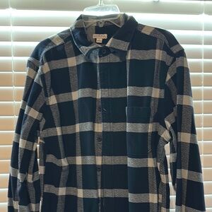 Black and White Plaid Button-Up Shirt